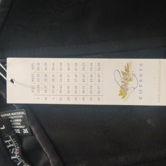 Daisy Corsets Underbust Black Lace Floral Tie up and Zip corset NWT Valentine's - Picture 5 of 7